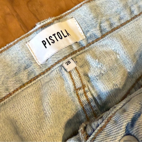 PISTOLA Charlie Light Wash Distressed Denim Jeans Straight Leg Button Fly Sz 28 - Picture 3 of 6